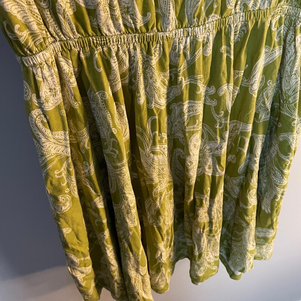 Daily Practice by Anthropologie Green Floral Paisley Mini Dress SZ Large EUC - Picture 15 of 16